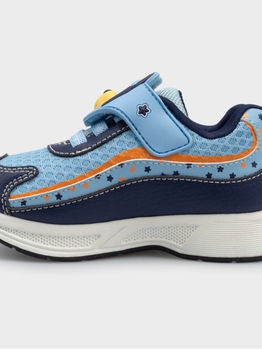 Toddler Light Blue and Navy Star-Accent Athletic Light Up Sneakers